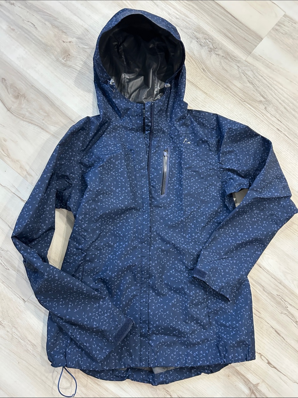 Paradox Navy Hooded Ski Jacket with Subtle Print